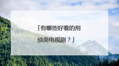 有哪些好看的刑侦类电视剧?