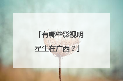 有哪些影视明星生在广西？