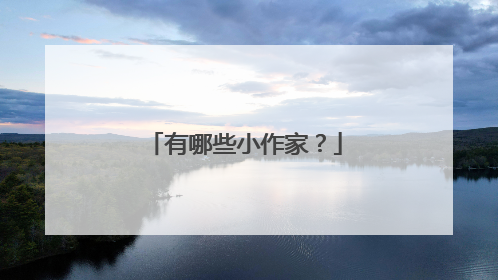 有哪些小作家?