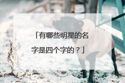 有哪些明星的名字是四个字的？