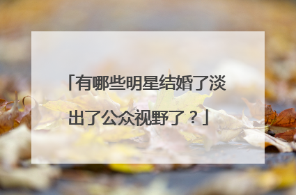 有哪些明星结婚了淡出了公众视野了？