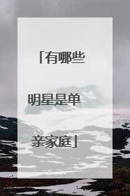 有哪些明星是单亲家庭