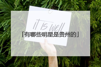 有哪些明星是贵州的