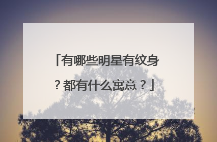 有哪些明星有纹身？都有什么寓意？