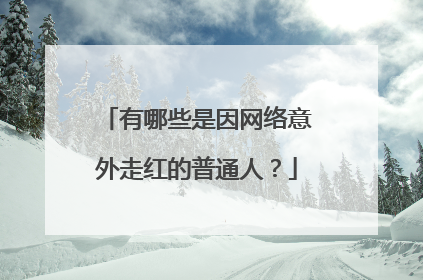 有哪些是因网络意外走红的普通人?