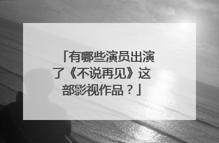 有哪些演员出演了《不说再见》这部影视作品?