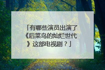 有哪些演员出演了《后菜鸟的灿烂世代》这部电视剧？
