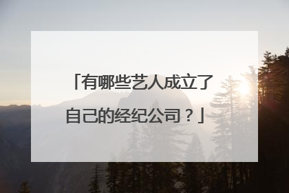 有哪些艺人成立了自己的经纪公司?