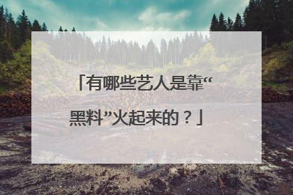 有哪些艺人是靠“黑料”火起来的？