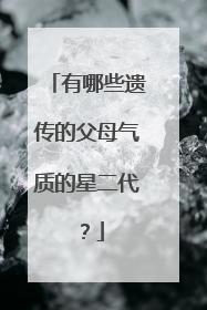 有哪些遗传的父母气质的星二代？