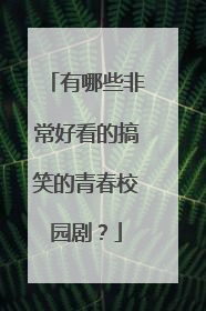 有哪些非常好看的搞笑的青春校园剧？