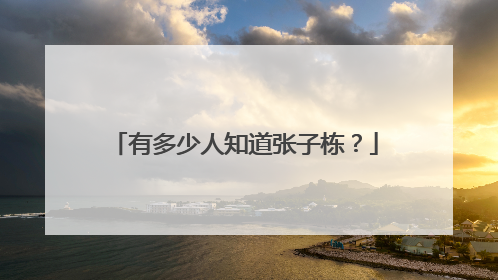 有多少人知道张子栋?