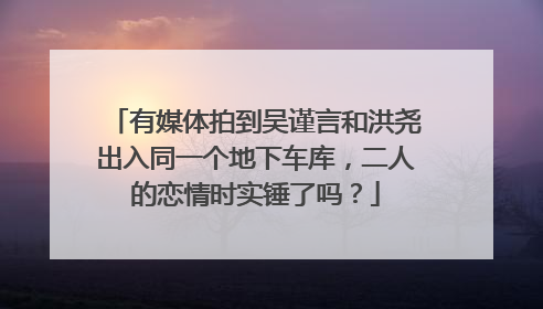 有媒体拍到吴谨言和洪尧出入同一个地下车库,二人的恋情时实锤了吗?