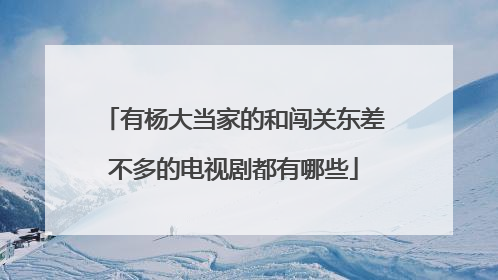 有杨大当家的和闯关东差不多的电视剧都有哪些