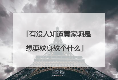 有没人知道黄家驹是想要纹身纹个什么