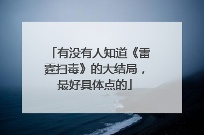 有没有人知道《雷霆扫毒》的大结局，最好具体点的