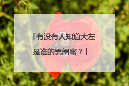 有没有人知道大左是谁的男闺蜜?