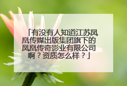 有没有人知道江苏凤凰传媒出版集团旗下的凤凰传奇影业有限公司啊？资质怎么样？