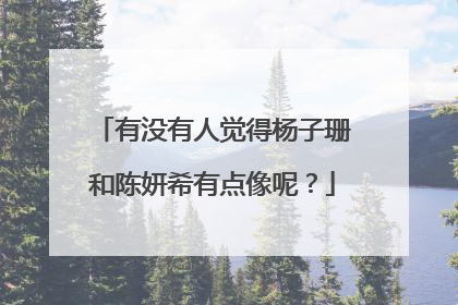 有没有人觉得杨子珊和陈妍希有点像呢？