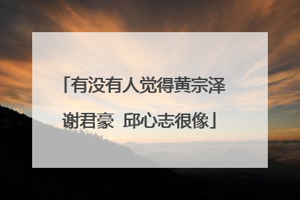 有没有人觉得黄宗泽 谢君豪 邱心志很像