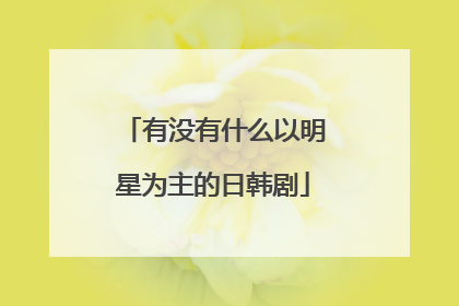 有没有什么以明星为主的日韩剧