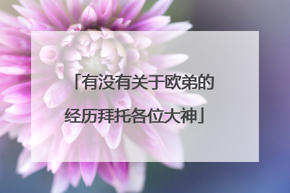 有没有关于欧弟的经历拜托各位大神