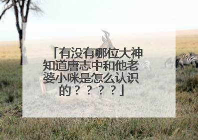 有没有哪位大神知道唐志中和他老婆小咪是怎么认识的？？？？