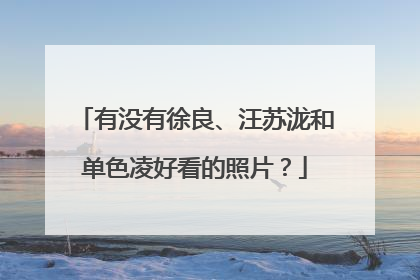有没有徐良、汪苏泷和单色凌好看的照片?