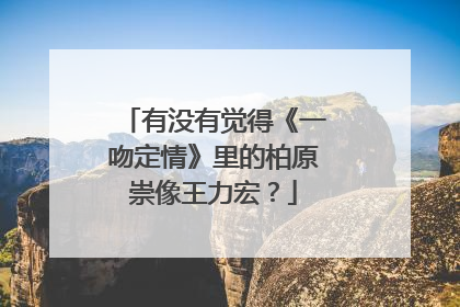 有没有觉得《一吻定情》里的柏原崇像王力宏？