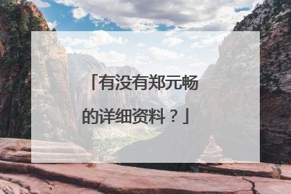 有没有郑元畅的详细资料?