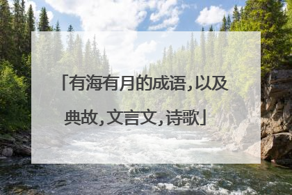 有海有月的成语,以及典故,文言文,诗歌