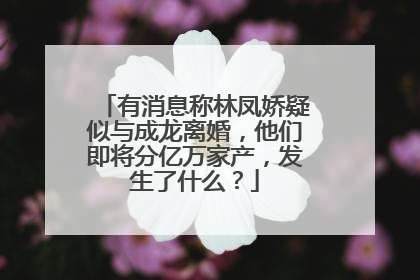 有消息称林凤娇疑似与成龙离婚，他们即将分亿万家产，发生了什么？