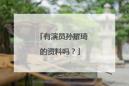 有演员孙耀琦的资料吗？