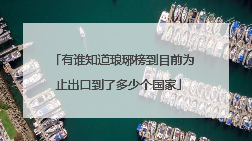 有谁知道琅琊榜到目前为止出口到了多少个国家