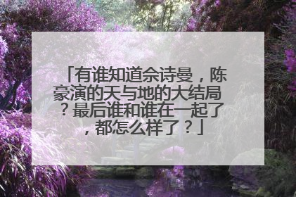 有谁知道佘诗曼，陈豪演的天与地的大结局？最后谁和谁在一起了，都怎么样了？