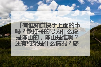 有谁知道快手上面的事吗？散打哥的号为什么说是陈山的，陈山是谁啊？还有约架是什么情况？感觉一个星期没