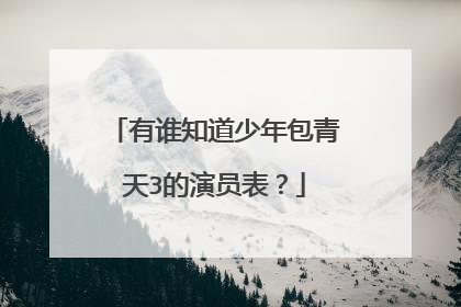 有谁知道少年包青天3的演员表？