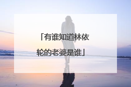 有谁知道林依轮的老婆是谁