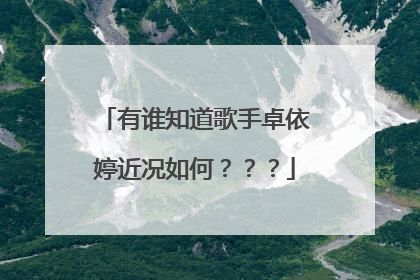 有谁知道歌手卓依婷近况如何???