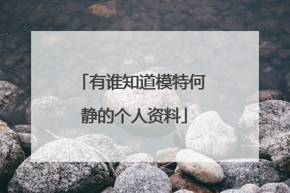 有谁知道模特何静的个人资料