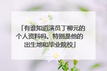 有谁知道演员丁柳元的个人资料吗。特别是他的出生地和毕业院校