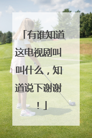 有谁知道这电视剧叫叫什么，知道说下谢谢！