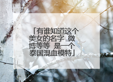 有谁知道这个美女的名字 微博等等 是一个泰国混血模特