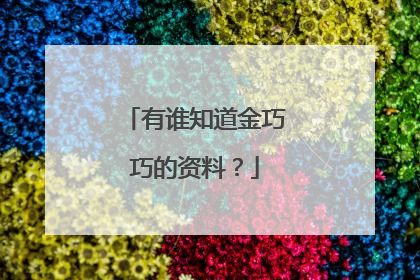 有谁知道金巧巧的资料？