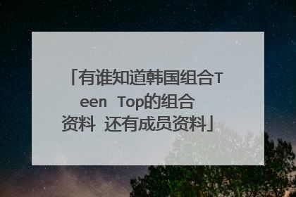 有谁知道韩国组合Teen Top的组合资料 还有成员资料