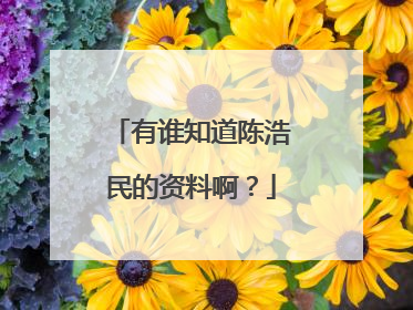 有谁知道陈浩民的资料啊？