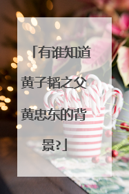 有谁知道黄子韬之父黄忠东的背景?