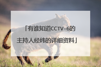 有谁知道CCTV-6的主持人经纬的详细资料