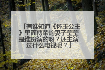 有谁知道《怀玉公主》里面傅荣的妻子莹莹是谁扮演的呀?还主演过什么电视呢?