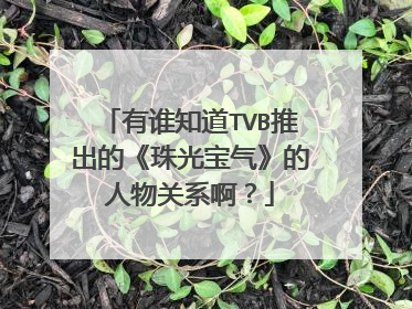 有谁知道TVB推出的《珠光宝气》的人物关系啊？